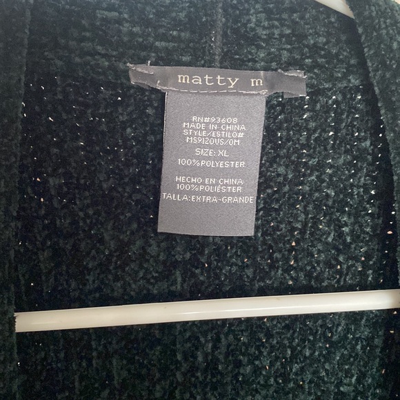 Emerald green Mattie M cardigan sweater front pockets size XL - Picture 2 of 4